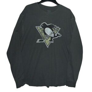 Reebok Pittsburgh Penguins Thermal Shirt Mens 2X gray waffle 2xl